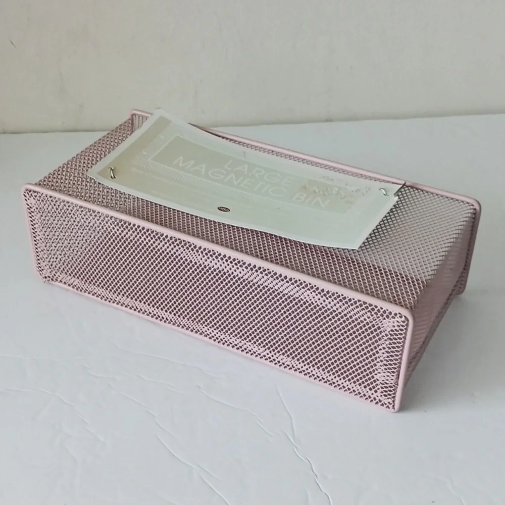 Mesh Magnetic Locker Magnetic Safe Space Storage Box Bin Blush Pink by MSA NEW